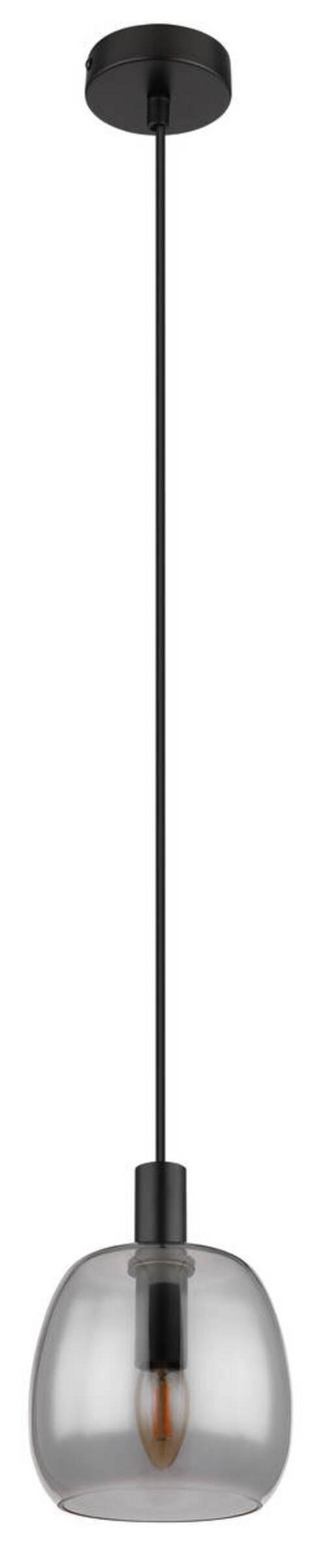 HÄNGLAMPA 16/120 cm  - svart, Design, metall/glas (16/120cm) - Globo