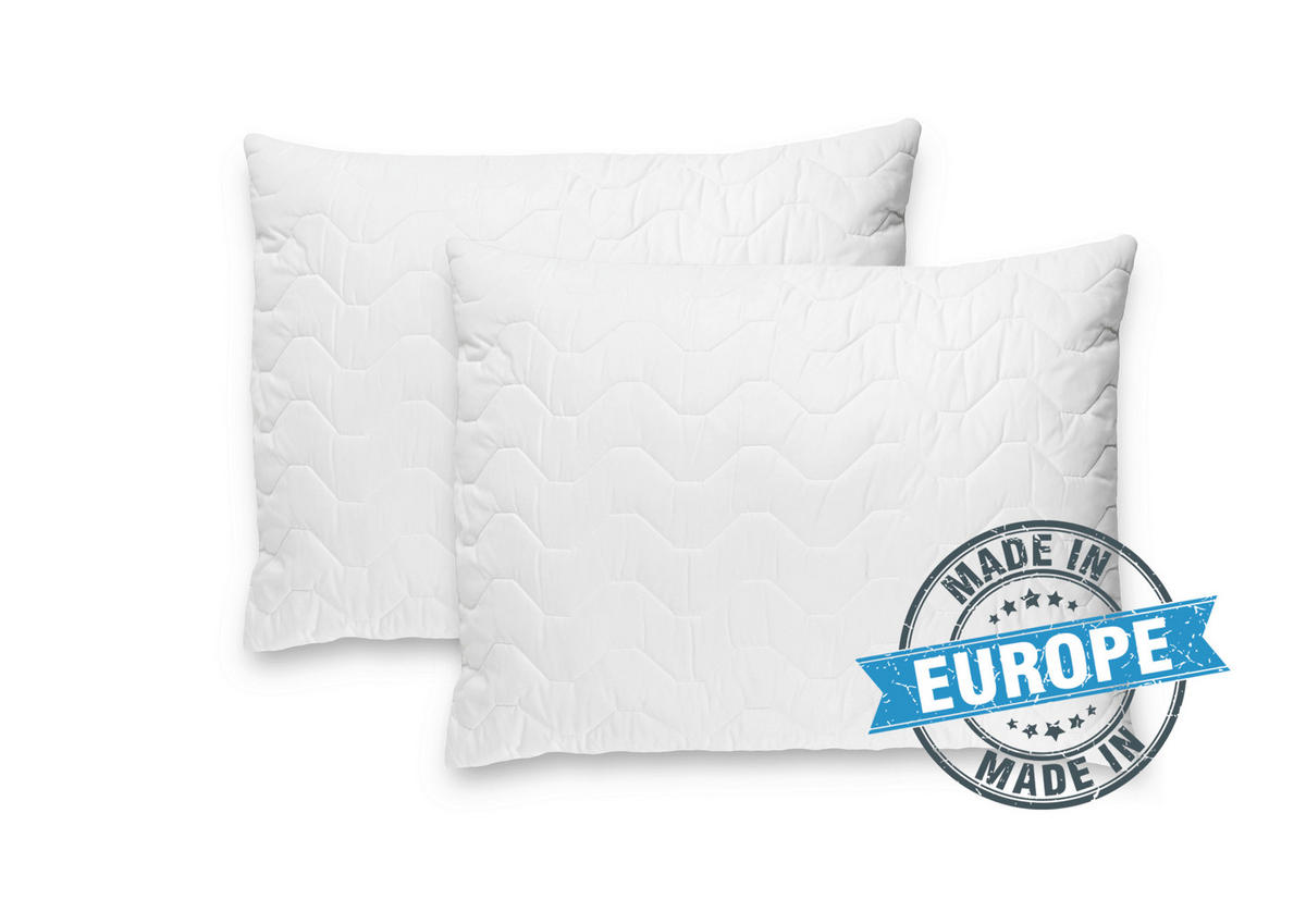 KOPFPOLSTER 70/90 cm  2ER PACK  - Weiß, Basics, Textil (70/90cm)