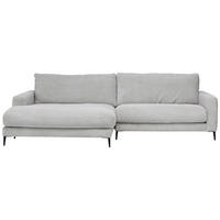 ECKSOFA in Cord Grau  - Schwarz/Grau, Design, Textil/Metall (190/272cm) - Lomoco