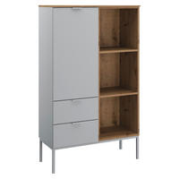 KOMMODE  in 80/138/42 cm  - Eichefarben/Alufarben, Trend, Holzwerkstoff/Kunststoff (80/138/42cm) - Stylife