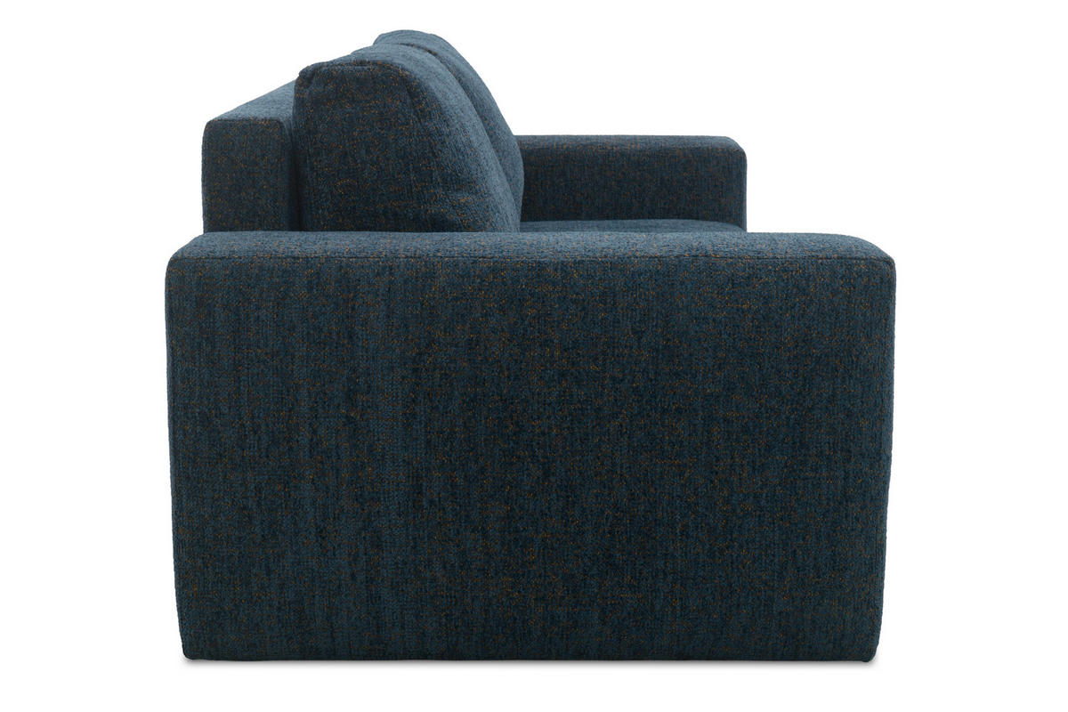 SCHLAFSOFA Chenille Blau  - Blau/Schwarz, Basics, Kunststoff/Textil (207/89/105cm) - Livetastic