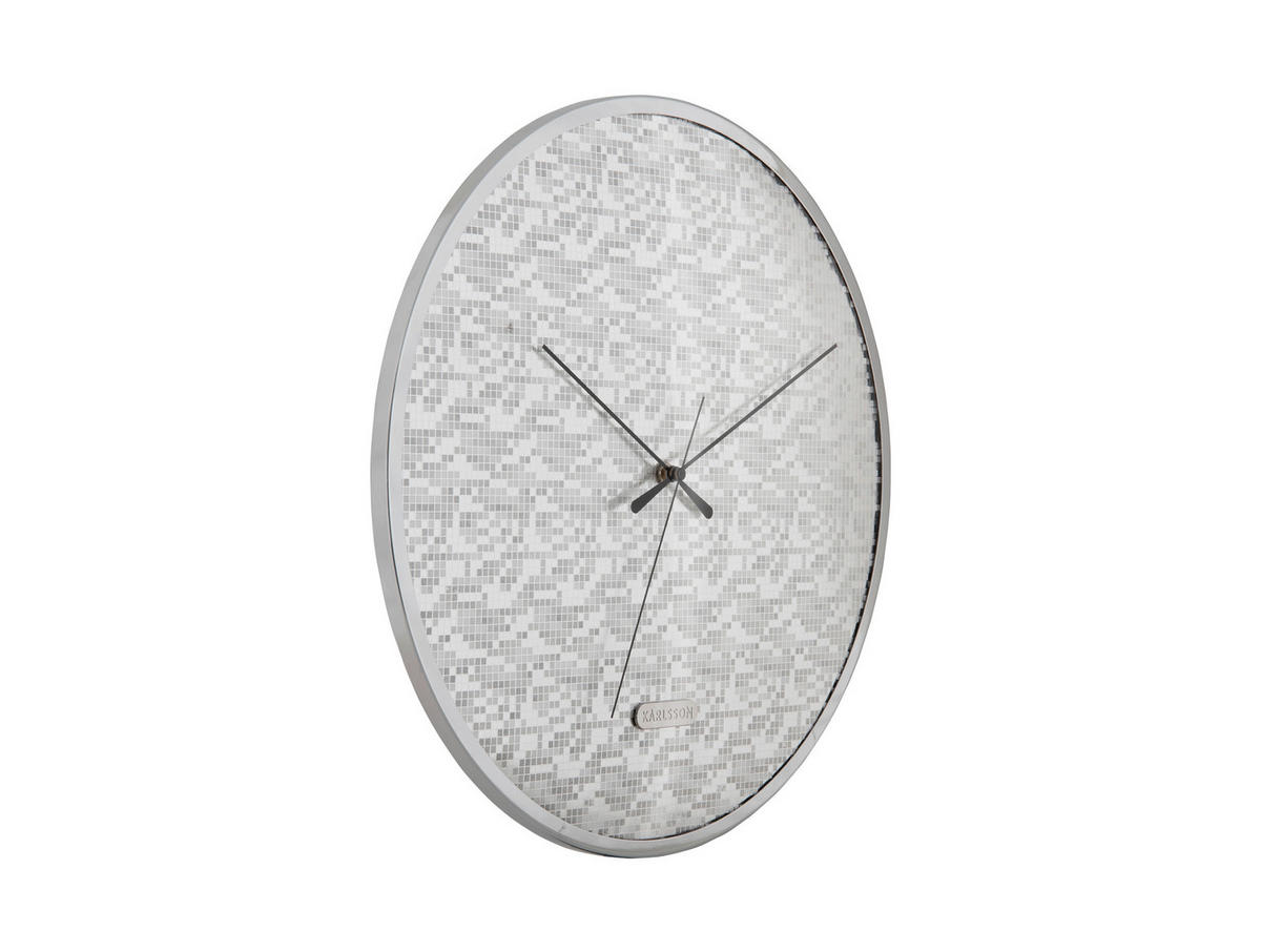 NÁSTĚNNÉ HODINY, barvy stříbra, 40/40/4.5 cm - barvy stříbra, Konvenční, kov (40/40/4.5cm) - Karlsson