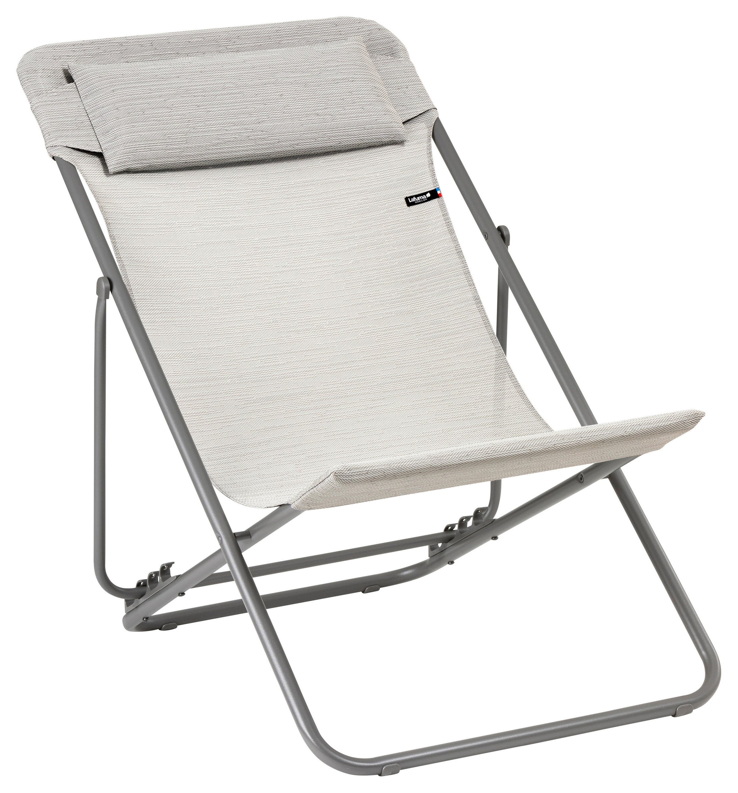 STRANDSTUHL Stahl Hellgrau, Titanfarben  - Titanfarben/Hellgrau, Basics, Kunststoff/Metall (62/77-83/94-96cm) - Lafuma Mobilier