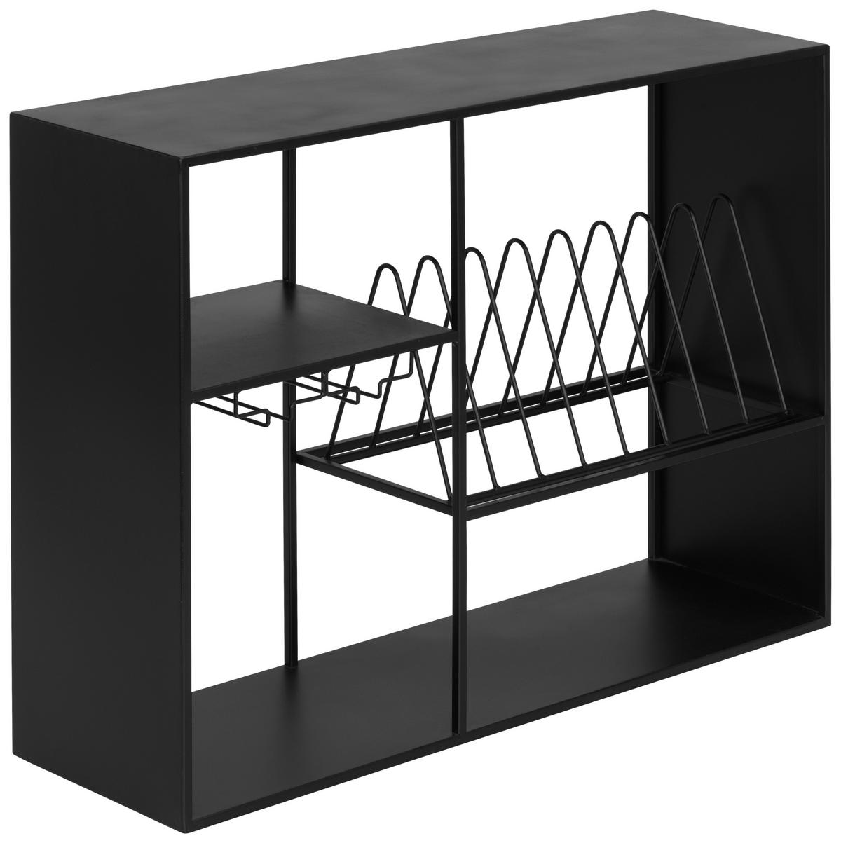 WANDREGAL 80/60/24 cm  - Schwarz, Design, Metall (80/60/24cm) - P & B