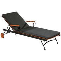 GARTENLIEGE 65/31,5/195 cm  - Graphitfarben/Naturfarben, KONVENTIONELL, Holz/Textil (65/31,5/195cm) - Gardenson