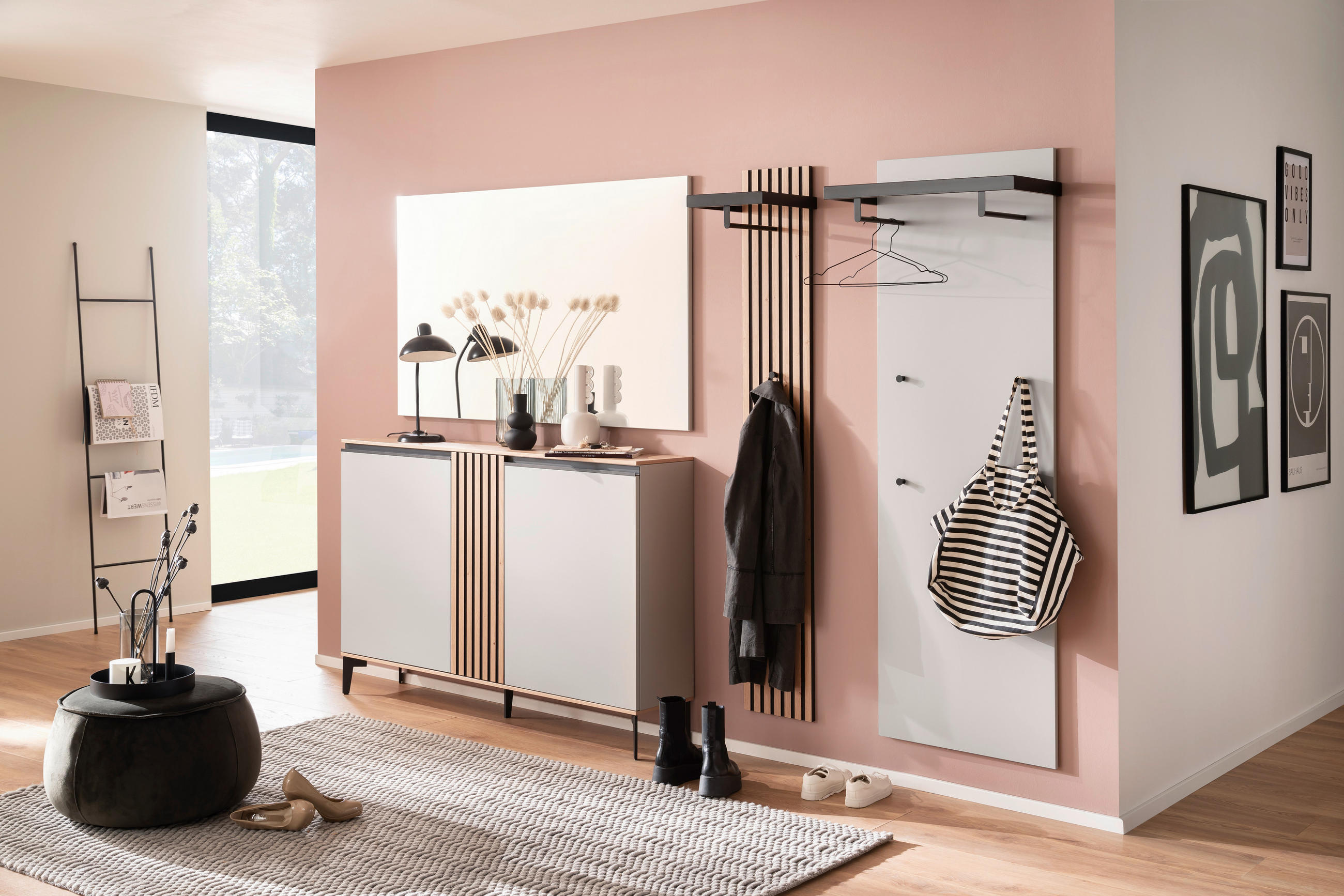 GARDEROBE 4-teilig  in 265/200/30 cm  - Eichefarben/Grau, Design, Holz/Holzwerkstoff (265/200/30cm) - Moderano