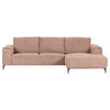 ECKSOFA in Cord Altrosa  - Schwarz/Altrosa, Konventionell, Textil/Metall (285/170cm) - Carryhome