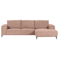 ECKSOFA in Cord Altrosa  - Schwarz/Altrosa, Konventionell, Textil/Metall (285/170cm) - Carryhome