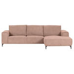 ECKSOFA Altrosa Cord  - Schwarz/Altrosa, KONVENTIONELL, Textil/Metall (285/170cm) - Carryhome