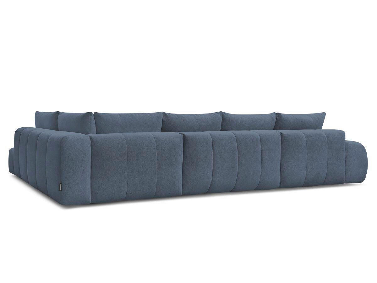 ECKSCHLAFSOFA EVEREST  mit Rücken echt, Armteil links, Armteil rechts Flachgewebe Dunkelblau  - Schwarz/Dunkelblau, MODERN, Kunststoff/Textil (198/423/212cm)