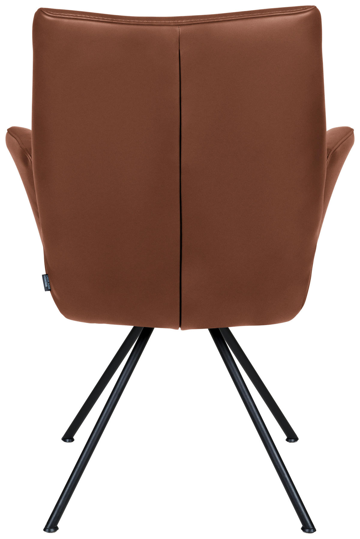 ARMLEHNSTUHL  in Stahl Echtleder pigmentiert  - Kastanienfarben/Schwarz, Design, Leder/Metall (65/91/63cm) - Dieter Knoll