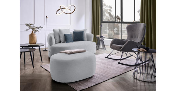 2-SITZER-SOFA in Chenille Grau - Blau/Schwarz, MODERN, Kunststoff/Textil (177/86/105cm) - Hom`in