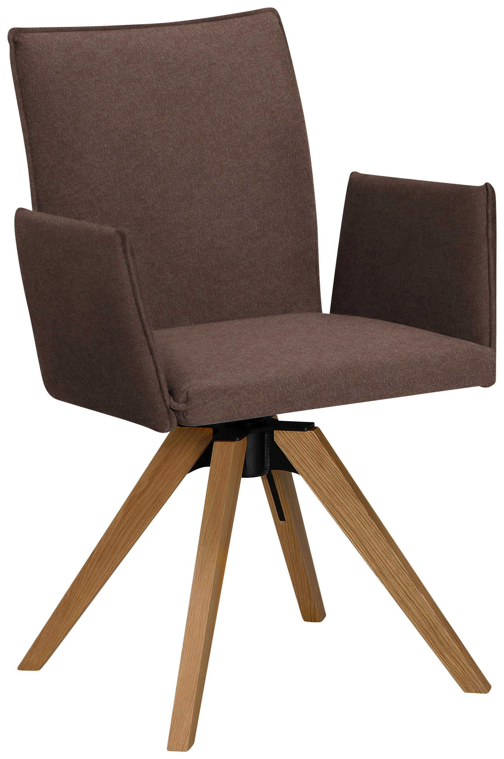 ARMLEHNSTUHL in Holz, Textil Braun, Eichefarben  - Eichefarben/Braun, KONVENTIONELL, Holz/Textil (64/91/61cm) - Moderano