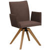ARMLEHNSTUHL  in Lederlook  - Eichefarben/Braun, Konventionell, Holz/Textil (64/91/61cm) - Moderano