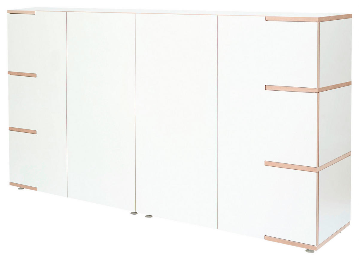 SIDEBOARD  in 200/110/45 cm  - Buchefarben/Alufarben, LIFESTYLE, Holzwerkstoff (200/110/45cm) - Tojo