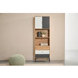BEISTELLREGAL 60/180/30 cm  - Eichefarben/Schwarz, Design, Holzwerkstoff/Metall (60/180/30cm) - Carryhome