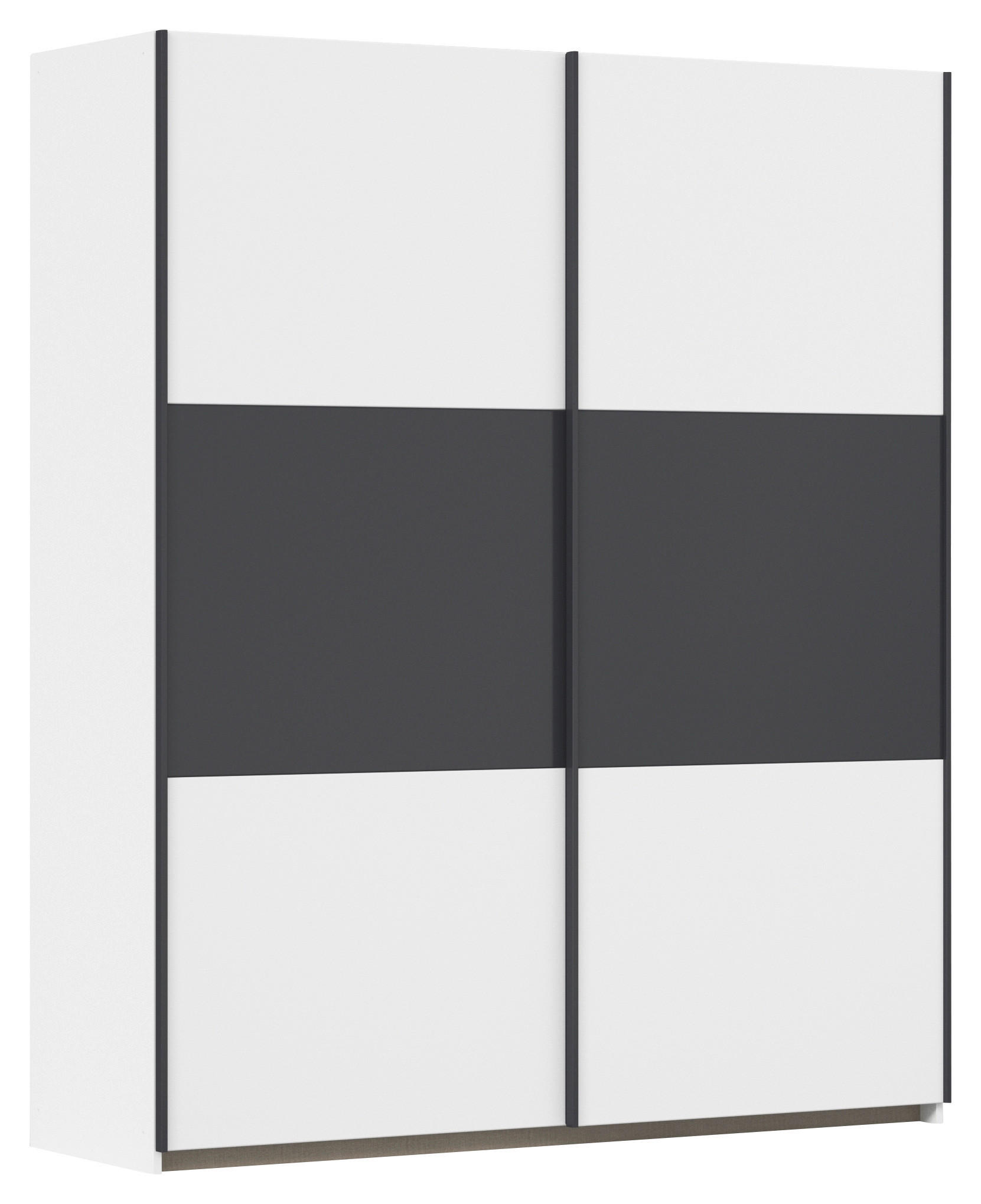 SCHWEBETÜRENSCHRANK 175/210/59 cm 2-türig Grau, Weiß  - Weiß/Grau, MODERN, Holzwerkstoff/Metall (175/210/59cm) - Rauch Möbel