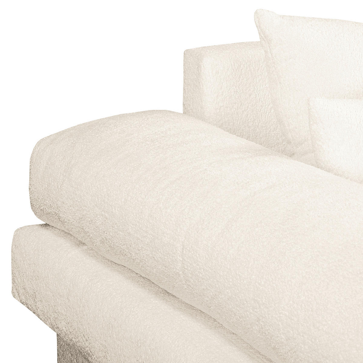 ECKSOFA Chenille Creme  - Creme/Schwarz, Design, Kunststoff/Textil (243/284cm) - P & B