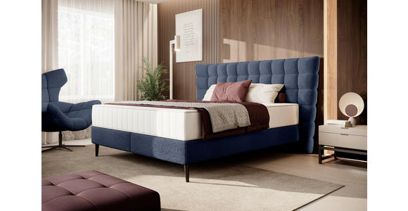 BOXSPRINGBETT 160/200 cm in Dunkelblau - Schwarz/Dunkelblau, Design, Holz/Holzwerkstoff (160/200cm) - Esposa