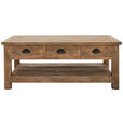 COUCHTISCH Mangoholz massiv 115/70/45 cm rechteckig Braun  - Silberfarben/Braun, Trend, Holz/Metall (115/70/45cm) - Ambia Home