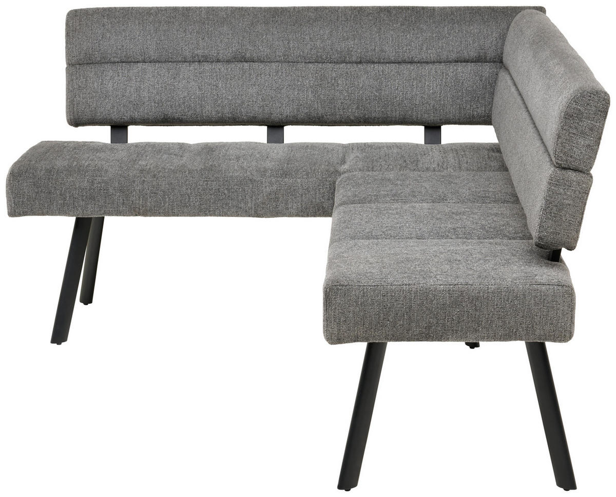 ECKBANK 150/190 cm Webstoff Anthrazit   - Anthrazit/Schwarz, KONVENTIONELL, Textil/Metall (150/190cm) - MID.YOU