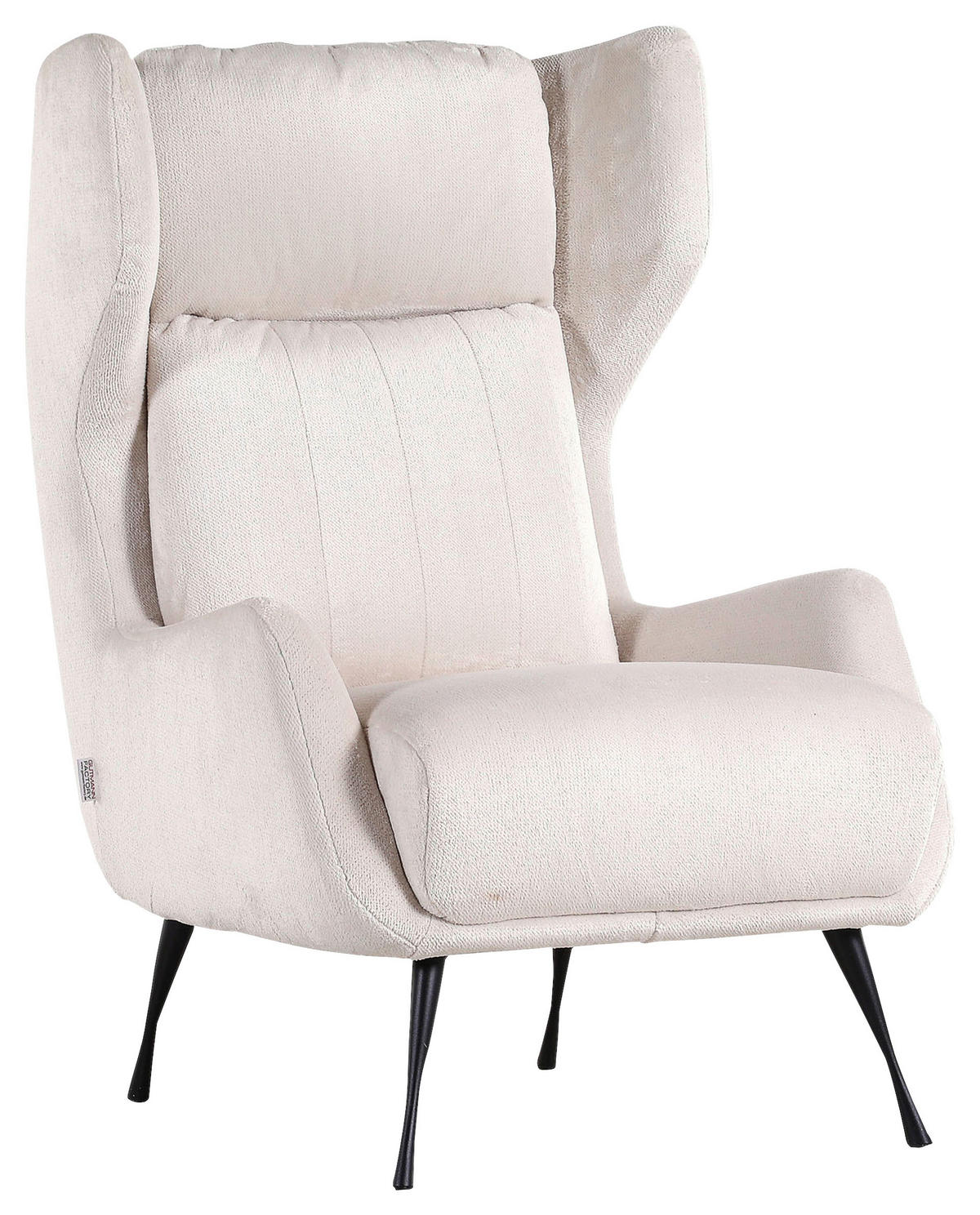 ÖRONLAPPSFÅTÖLJ i flatväv beige  - beige/svart, Trend, metall/textil (75/111/83cm) - Livetastic