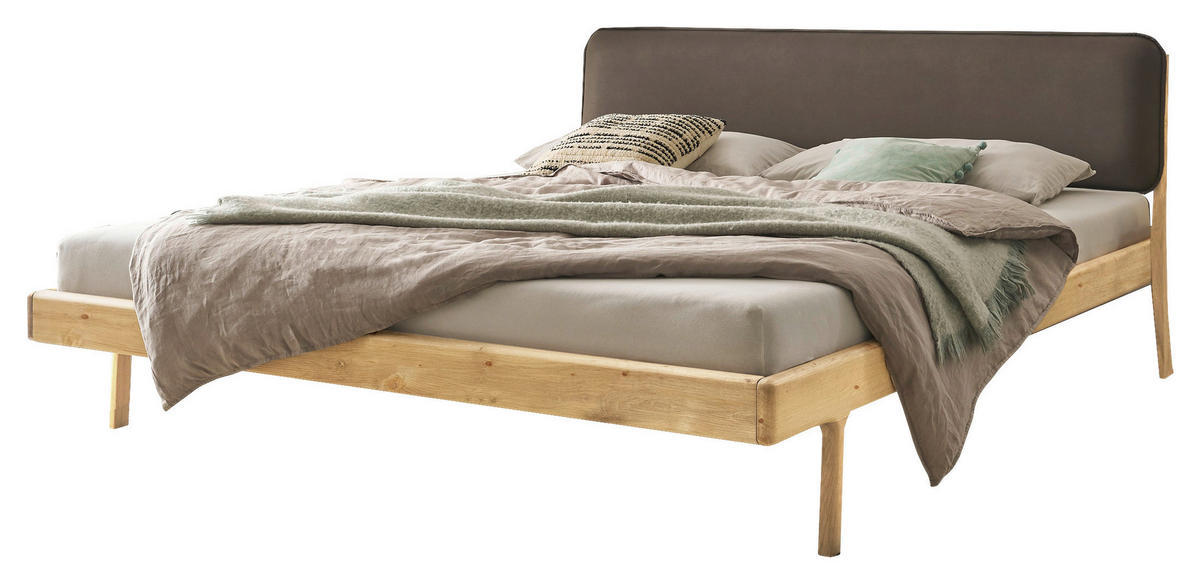 BETT 180/200 cm,  in Eichefarben,  - Taupe/Eichefarben, MODERN, Holz (180/200cm) - MID.YOU