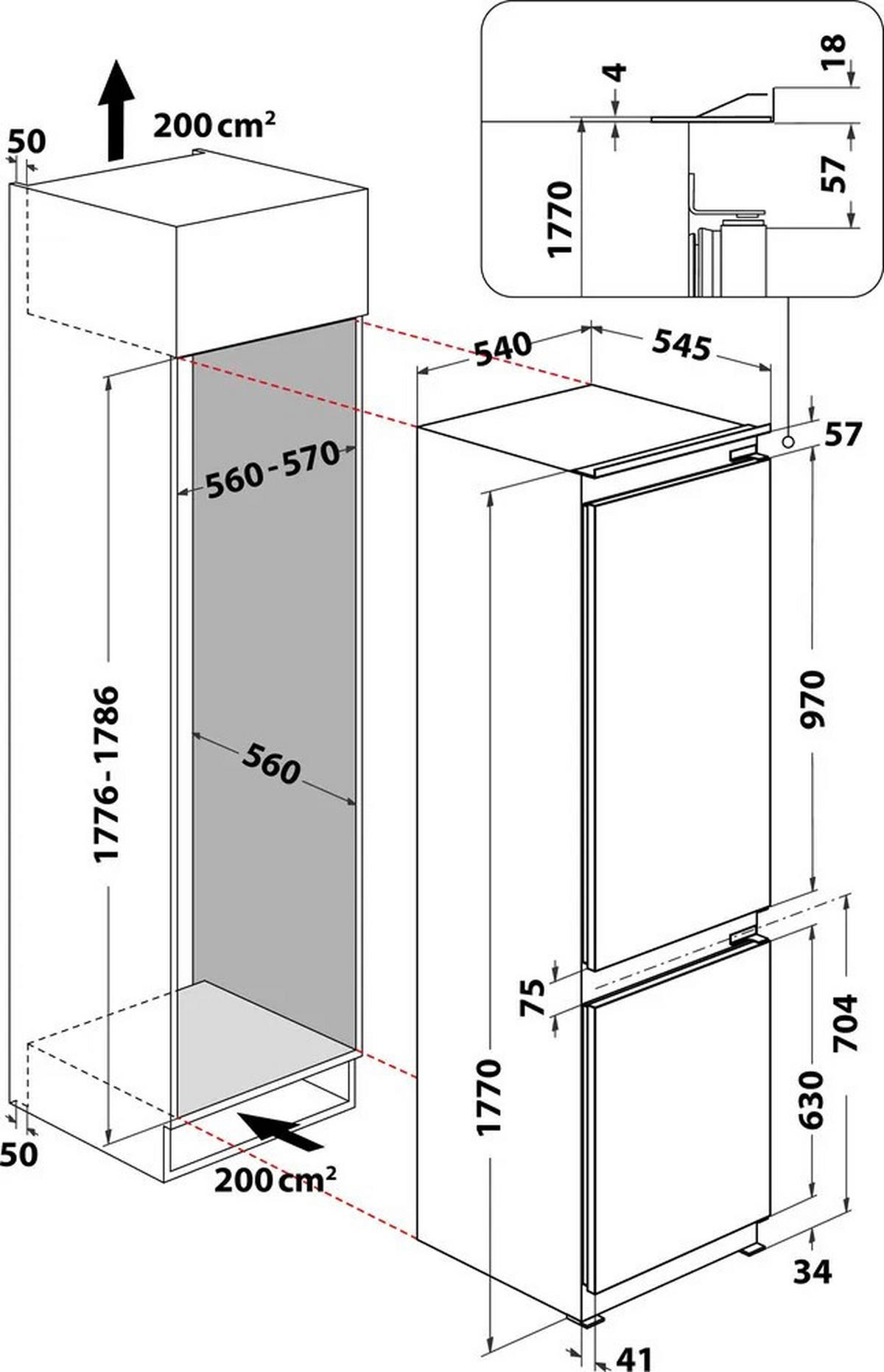 KÜHL-GEFRIER-KOMBINATION BKGIS18S12  - Weiß, Basics, Metall (54/177/54,5cm) - Bauknecht