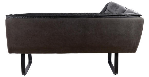 ECKBANK 178/237 cm  in Anthrazit  - Anthrazit/Schwarz, Design, Leder/Textil (178/237cm) - Novel