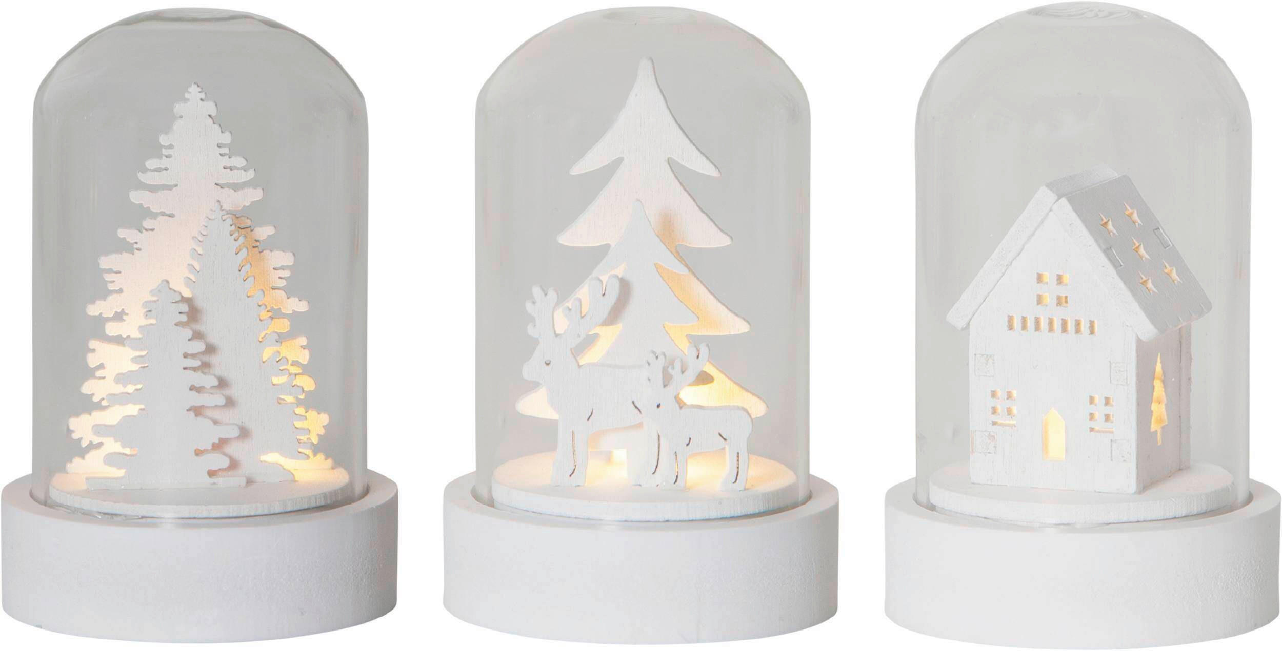 LED-DEKOLEUCHTE 5,5/8,5 cm   - Klar/Weiß, Basics, Glas/Holz (5,5/8,5cm) - Eglo