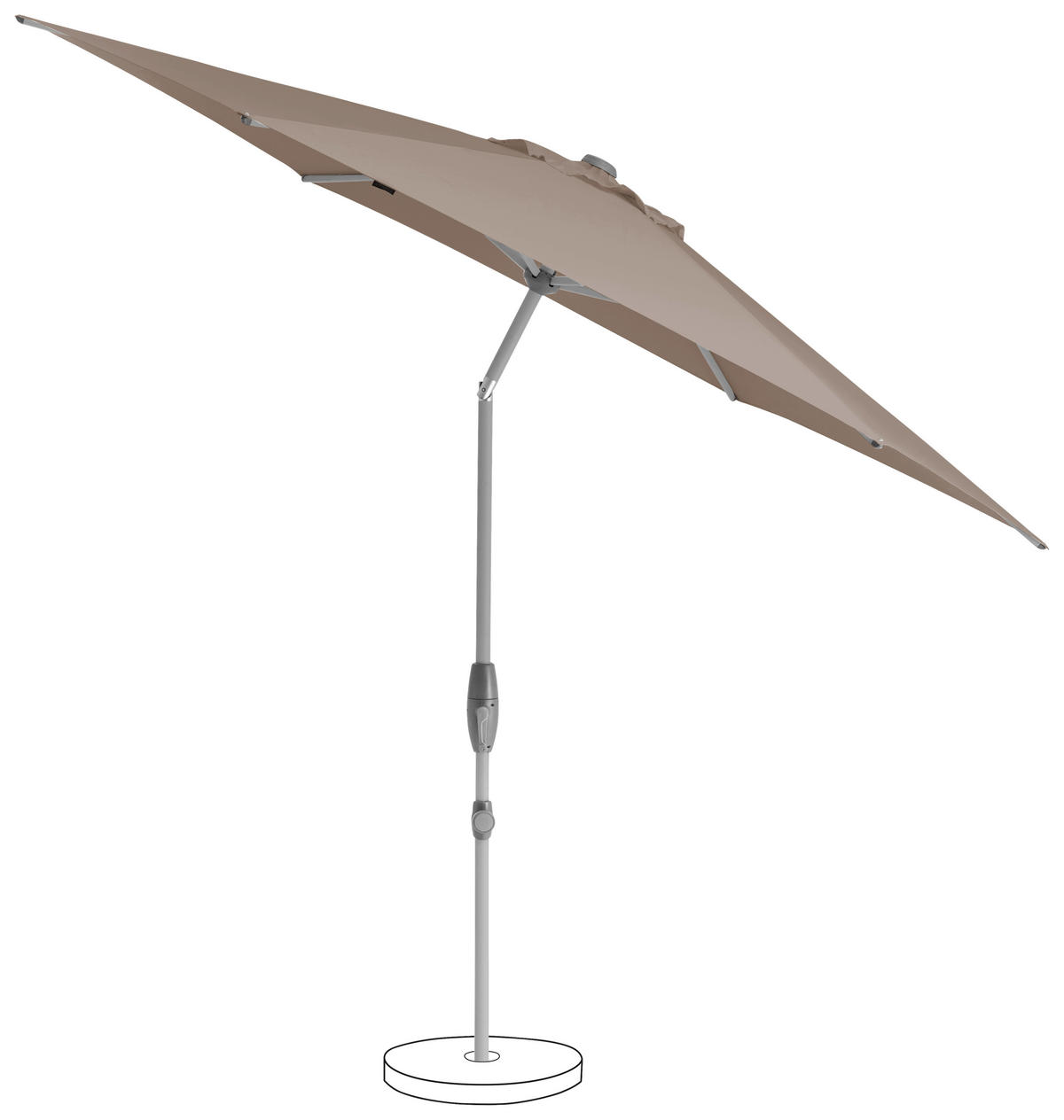 SONNENSCHIRM 300 cm Taupe  - Taupe/Silberfarben, KONVENTIONELL, Textil/Metall (300/300cm) - Suncomfort by Glatz