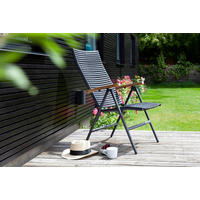 GARTENSTUHL Kunststoff Anthrazit, Schwarz, Teakfarben  - Anthrazit/Schwarz, KONVENTIONELL, Holz/Kunststoff (60/111/72cm) - Gardenson