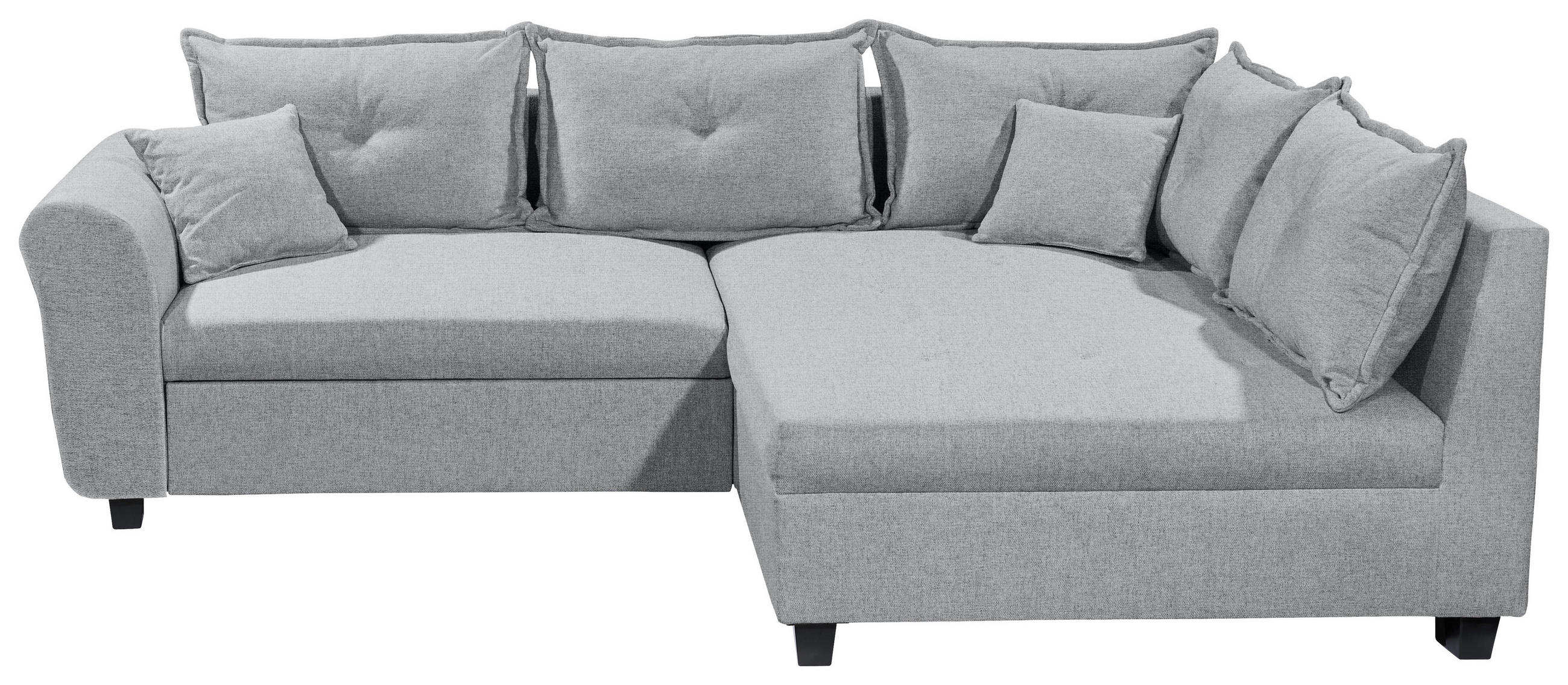 ECKSOFA Grau Webstoff  - Schwarz/Grau, MODERN, Kunststoff/Textil (252/175cm) - Livetastic