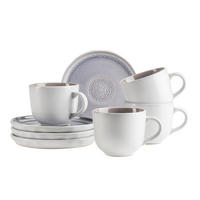 TASSENSET ELEA 8-teilig  - Flieder/Weiß, Basics, Keramik - Mäser