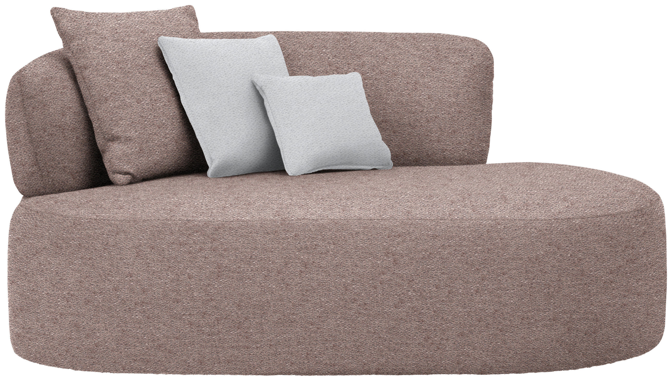 RÉCAMIERE in Chenille Hellgrau, Rotbraun  - Rotbraun/Hellgrau, MODERN, Kunststoff/Textil (166/86/105cm) - Hom`in