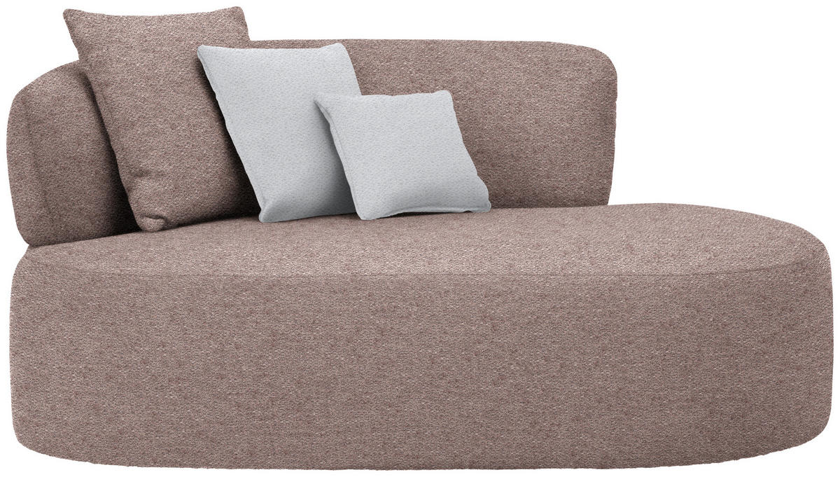 RÉCAMIERE in Chenille Hellgrau, Rotbraun  - Rotbraun/Hellgrau, MODERN, Kunststoff/Textil (166/86/105cm) - Hom`in