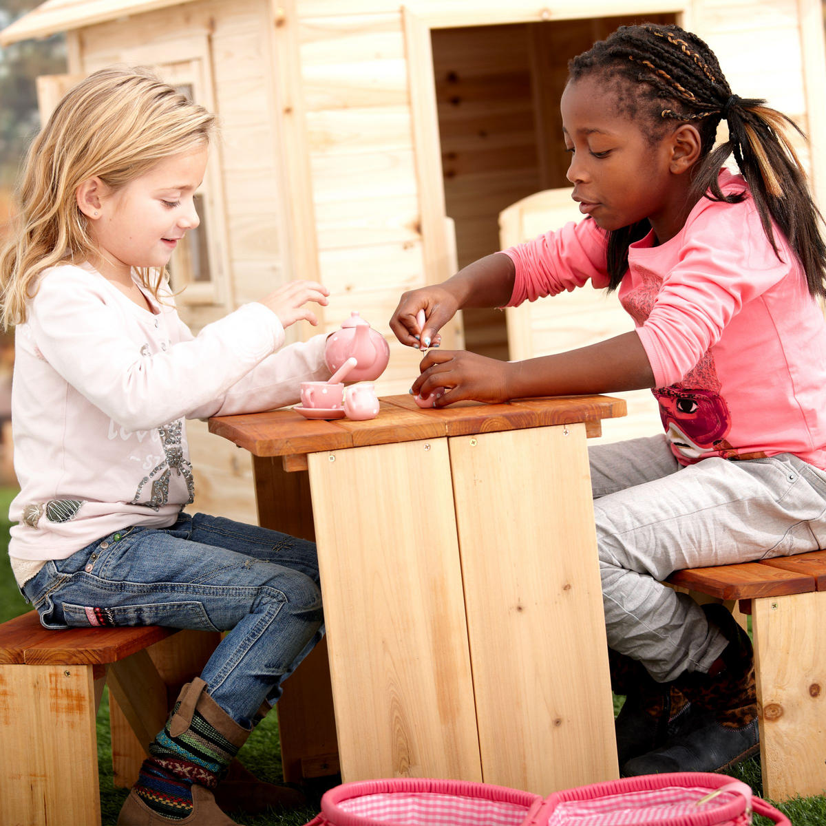 KINDER-GARTENTISCH  - Beige/Braun, KONVENTIONELL, Holz (70/45/40cm) - Ambia Garden