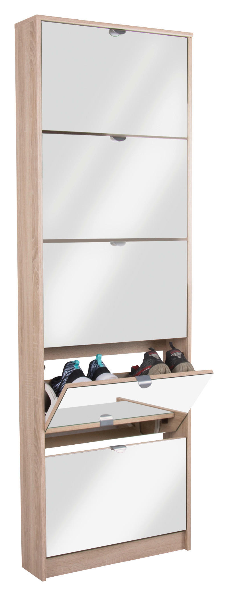 OMARA Z LOPUTAMI ZA ČEVLJE bela - bela, Design, steklo/leseni material (58/177/17cm) - Xora