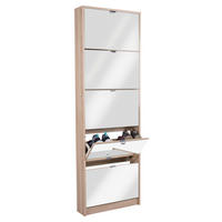 OMARA Z LOPUTAMI ZA ČEVLJE bela - bela, Design, steklo/leseni material (58/177/17cm) - Xora
