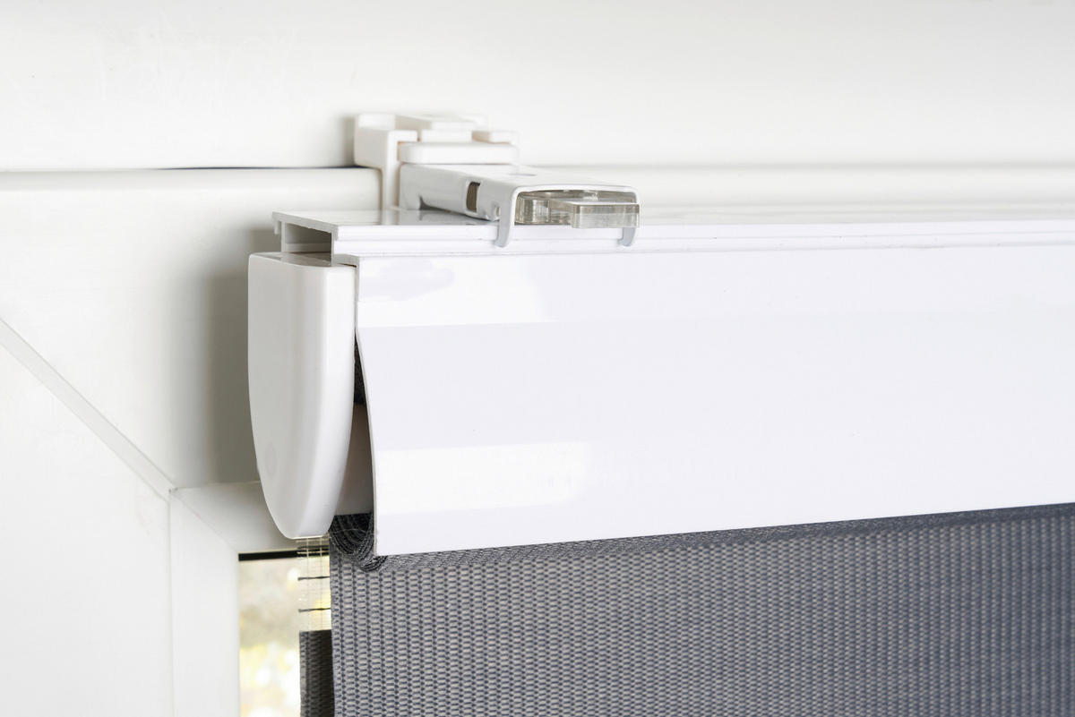 DOPPELROLLO  halbtransparent  90/160 cm    - Transparent/Grau, Basics, Textil (90/160cm) - Boxxx