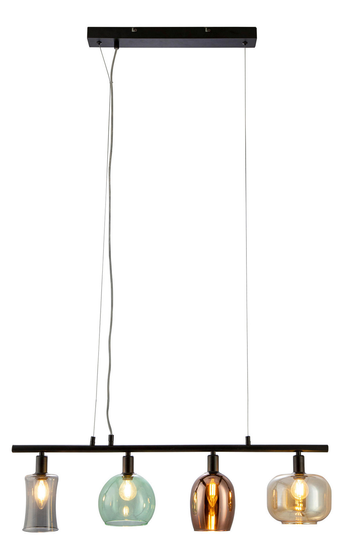 VISEČA SVETILKA  Telesto   83/25/150 cm        40 W E14 - svetlo rjava/siva, Trend, kovina/steklo (83/25/150cm) - Globo