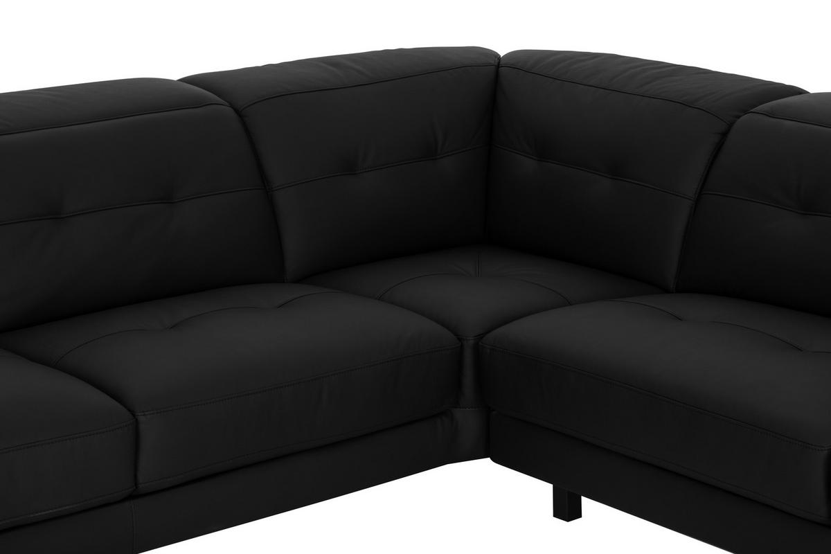 CloseUp von MID.YOU ECKSOFA Schwarz Echtleder.