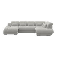 WOHNLANDSCHAFT MULTI Grau Chenille  - Chromfarben/Grau, MODERN, Textil/Metall (184/345/228cm) - Livetastic
