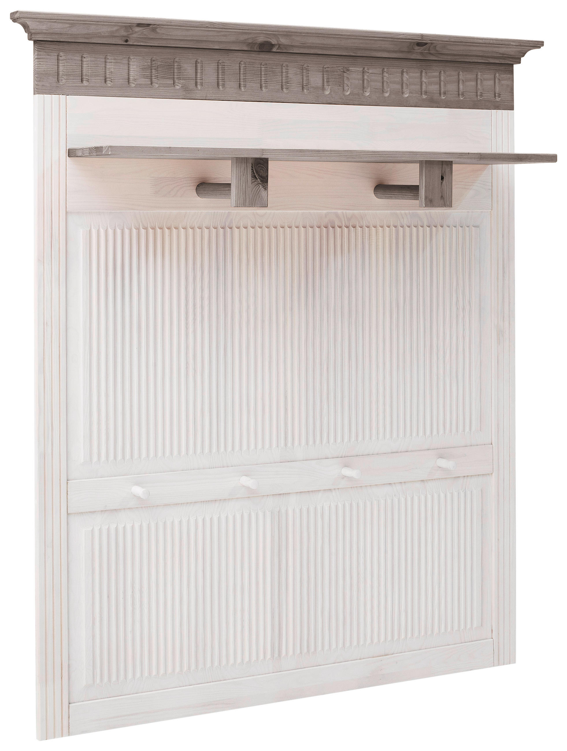 GARDEROBENPANEEL Kiefer massiv Grau, Weiß - Weiß/Grau, LIFESTYLE, Holz (115/135/26cm) - Carryhome