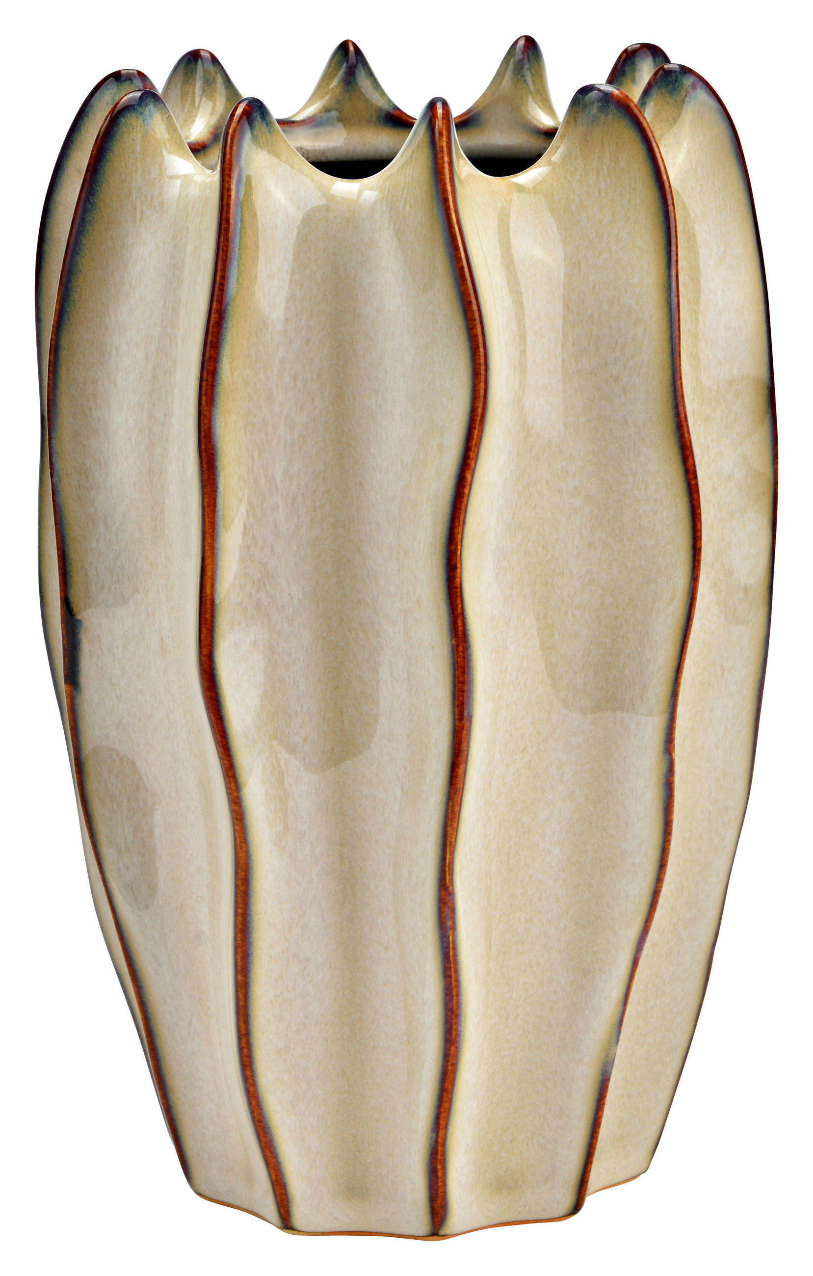 VASE  - Beige, Basics, Keramik (15,0/21,0/15,0cm)