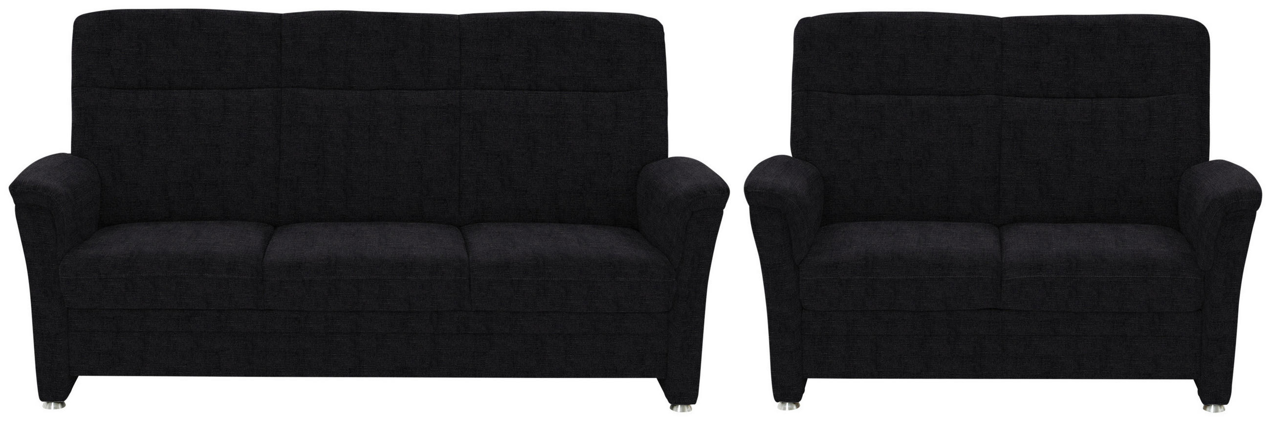 SITZGARNITUR Flachgewebe Anthrazit  - Anthrazit/Alufarben, Konventionell, Textil/Metall (142-194/100/89cm) - Beldomo Comfort