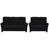 SITZGARNITUR Flachgewebe Anthrazit  - Anthrazit/Alufarben, Konventionell, Textil/Metall (142-194/100/89cm) - Beldomo Comfort