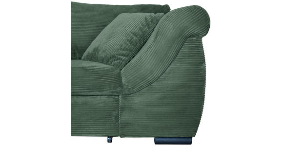 ECKSOFA Dunkelgrün Cord  - Dunkelgrün/Schwarz, KONVENTIONELL, Textil/Metall (168/258cm) - Carryhome