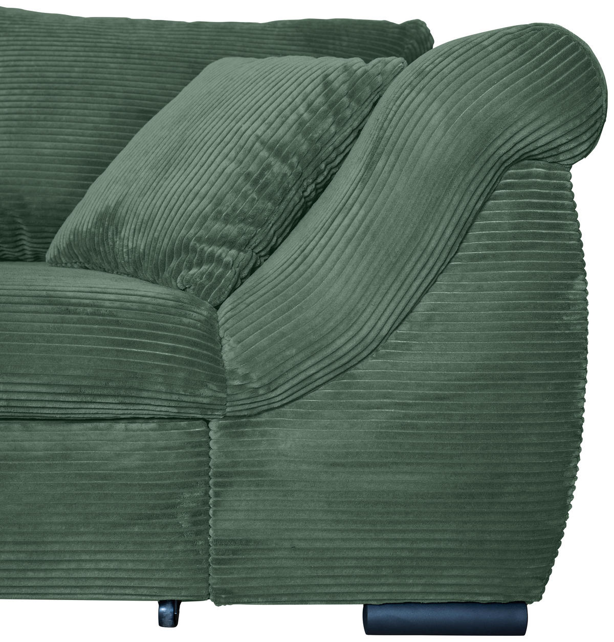 ECKSOFA Dunkelgrün Cord  - Dunkelgrün/Schwarz, KONVENTIONELL, Textil/Metall (168/258cm) - Carryhome