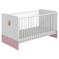 OTROŠKA POSTELJICA Cindy 80/85/144 cm bela, roza  - roza/bela, Konvencionalno, leseni material/les (80/85/144cm) - Ti'me